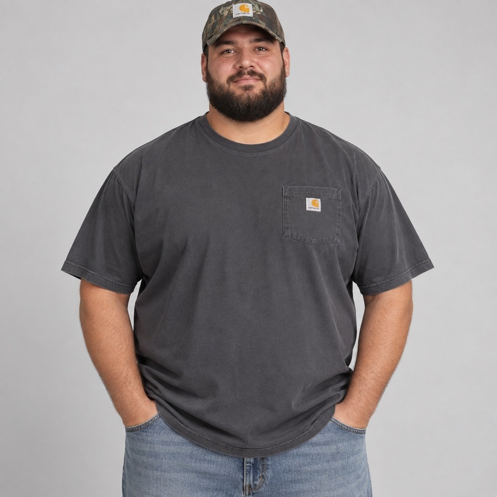 Carhartt T-Shirt Mens XL Tall Blue K87 BLS Loose Fit Heavyweight Pocket Workwear